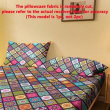 1 Stück Kissenbezug mit Boho Muster, mit Bürsteffekt, weicher Kissenbezug mit Klettverschluss für Schlafzimmer, Bettwäsche