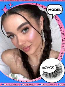 GROINNEYA 11 Pairs Manga Lashes Faux Mink Eyelashes Cat Eye Lashes Anime False Eyelashes Natural Look Fluffy Wispy Eyelash Extension Makeup Tools - màu đen - Xem 2