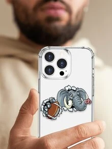 1 件足球比赛大象投掷防守视觉艺术原创裂纹图案防震手机壳兼容 iPhone 14 Pro、iPhone 16 - 彩色 - 查看 6