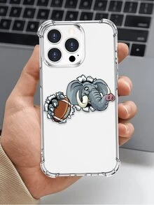 1 件足球比赛大象投掷防守视觉艺术原创裂纹图案防震手机壳兼容 iPhone 14 Pro、iPhone 16 - 彩色 - 查看 4