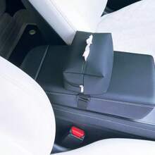 Car Seat Back Hanging Tissue Box, Multifunctional Storage Bag, Sun Visor Tissue Paper Holder, Unisex - Black - View 7