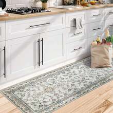 Washable Area Rug, Border Floral Rug Bo-Hemian Vintage Rug Paisley Floral Carpet Stain-Resistant Rug, Farmhouse Rugs Living Room Bedroom Dining Home Office - 米色-2*6FT - 查看 10