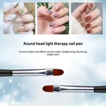 1 件，黑色刷子，丙烯酸 UV 凝胶，增强涂层，指甲刷，指甲增强工具 - 黑色 - 查看 5