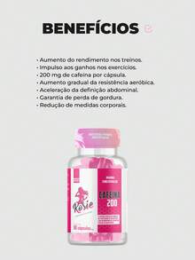 Kit Caffeine Anhydrous 200 Rosie 60 Capsules + My Hair Rosie 60 Capsules + Rosie Shaker 600ml - Energy And Hair Care In One Kit! - Không vị - Xem 4