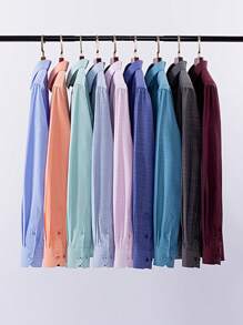 Men's Standout Dress Shirt – Elegance And Comfort In Every Detail 45% Polyester 35% Cotton 20% Viscose - 淺粉色 - 查看 5