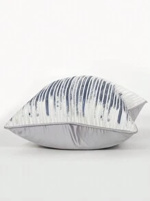 1 件黑色和灰色漸變條紋枕套,現代優雅聚酯提花鋼琴條紋墊套（圖案位置隨機）適合客廳、臥室、沙發、床,四季 - 灰色 - 查看 7