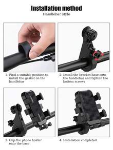 360° Rotating Bike Motorcycle Riding Mobile Phone Stand, Suitable For 5-7.2 Inch Smart Phones, Stable, Easy To Install, Christmas Halloween Gift - Black - View 5