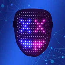 Led Mask With Gesture Sensing Transforming, Light Up Luminous Digital Glow Mask For Halloween Rave Dj Party Masquerade - Gesture-sensing Light-emitting Mask - View 5