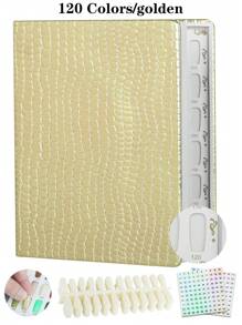 308/216/160/120 Marble Texture Professional Nail Art Display Book, DIY Nail Polish Color Chart Display Board, Includes Fake Nails Tools And Numbered Stickers, Premium Texture - Multicolor - View 18