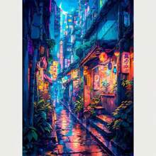 Tranh canvas và tranh in hình kiến trúc đường phố Nhật Bản với họa tiết hoa anh đào, tranh nghệ thuật treo tường cho phòng khách hiện đại. - Nhiều màu - Xem 21