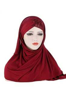 1 Peça Faixa de Cabeça de Seda Multicolorida Sólida para Mulheres Nova, Lenço Hijab de Seda Leitosa com Lantejoulas para Uso com Roupas com Véu