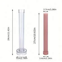 Khuôn nến nhựa cột dài sọc nhiều kích cỡ Đường ống hình trụ Giá đỡ nến Khuôn Acrylic Dụng cụ làm cột nghệ sĩ Trang trí tiệc - trắng - Xem 14