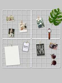 1pc White Grid Photo Wall Wire Grid Panel Picture Display Iron Decorative Rack Photograph Wall Ins Display Photo Wall 12x12 Inches,Home Decor ,Room Decor,Wall Decor Gifts Birthday Graduation - White - View 10