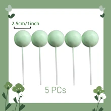 LaVenty LaVenty 25 PCs Boho Green Balls Cake Decoration Sage Green Cake Topper Birthday Bridal Shower Wedding Party Decoration Supplies, Back To School Valentine Day