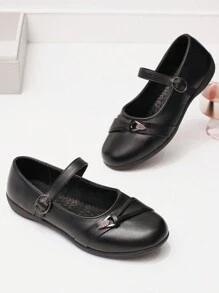 1 Pair Girls Flower Girl Princess Shoes, Slip-On School Party Dress Shoes, Low Heel Mary Jane Flat Ballet Shoes For Party Wedding