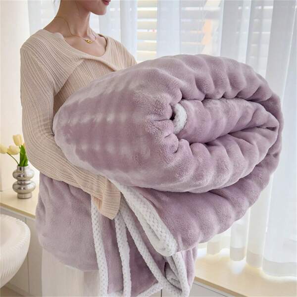 1 pieza Manta de piel de conejo sintética, manta suave y esponjosa, manta multiusos cómoda para sofá, cama, oficina, viaje, apta para todas las estaciones, lavable a máquina, regalo perfecto para amigos y familia