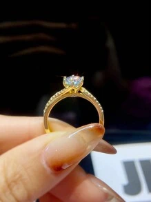 Newsoul 1 件奢华真品 1 克拉 D 色多色莫桑石钻石订婚婚礼扭臂戒指女士 925 纯银时尚婚礼新娘首饰