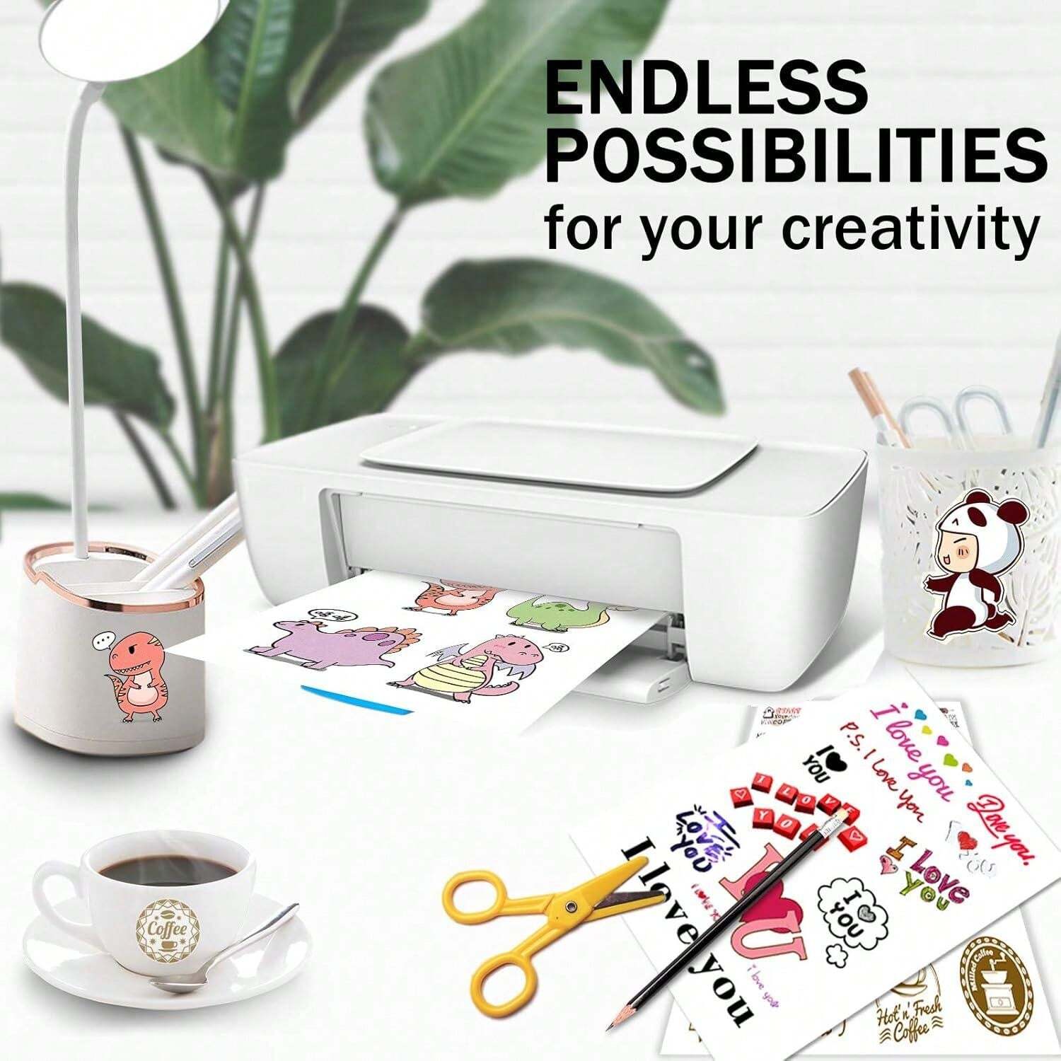 Size 8.5*11 Inch 20 Sheets Printable Vinyl Sticker Paper For Inkjet