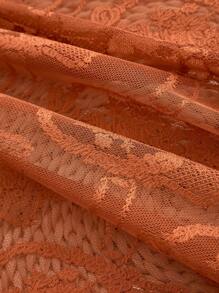 1pc Luxury Solid Color Lace Curtain Sheer Window Decoration - Orange - View 5