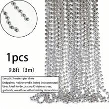 2.6 英尺/9.8 英尺/32 英尺悬挂圣诞树装饰链，7 毫米塑料电镀珠 DIY 链，非常适合圣诞节庆祝活动、派对、婚礼、节日装饰、DIY 项目和展览配件 DIY 装饰、家居装饰、派对婚礼装饰、灯烛台装饰配件 - 彩色 - 查看 20