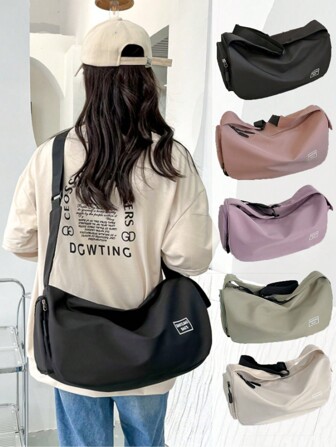 Casual Shoulder Bag For Women Men, Storage Pockets Yoga Gym Sport Bag, School College, Office, Workout, Pilates, Beach, Travel Messenger Bag - Gifts For Women Men