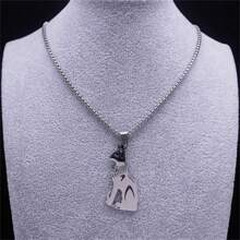 Collar Buster de la Diosa Gato Egipcia en acero inoxidable en colores dorado/negro/plateado, collar retro de Anubis estilo antiguo egipcio, accesorio de moda para hombres y mujeres - collar - Ver 9