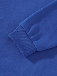 2pcs/Set Young Boys' Soccer & Letter Print Hoodie And Sports Pants - Blue - View 4