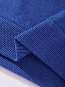 2pcs/Set Young Boys' Soccer & Letter Print Hoodie And Sports Pants - Blue - View 5