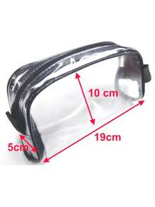 Transparent PVC Crystal Pencil Case Organizer Toiletry Bag 19 Cm - 黑色 - 查看 3