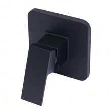 YUNRUX Concealed Fitting Shower Fitting Mixer Tap Concealed Shower Bathroom Fitting, Black, Chrome-Plated, With Handle + Panel - Black - View 8