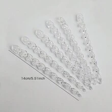 12 件水晶圣诞装饰品用于树装饰 - 悬挂亚克力雪花冰柱装饰带吊坠，适用于冬季仙境吊灯水晶装饰用品 - 彩色 - 查看 7