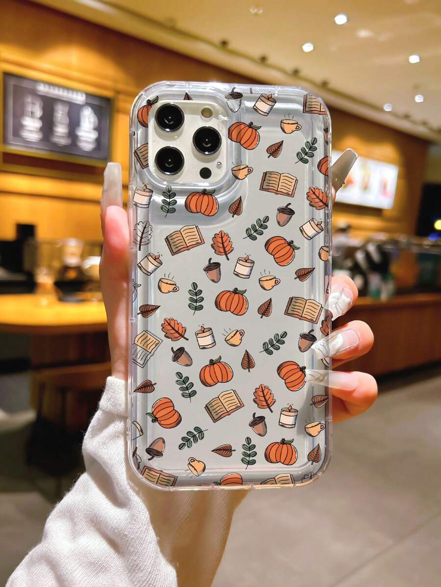 1 Ốp điện thoại TPU chống rơi hình quả bí ngô thông thu đông tương thích với iPhone 7/8/SE2/SE3/IPhone 7 Plus/8 Plus/IPhone X/XS/11/12/13/14/15/16/16promax - Trong sáng - Xem 1