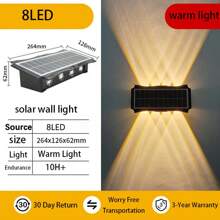 CANMEIJIA Large Size Solar Powered Outdoor LED Wall Light, Waterproof RGB Switchable Lighting, Energy Saving Vintage Home Decoration Wall Lamp, Suitable For Garden/Parking Lot/Exterior Corridor/Entrance/Patio/Flower Bed/Intersection/Exterior Wall/Interior Wall/Rooftop Fall Decor House Decor Outdoor Decor For Valentines Decor