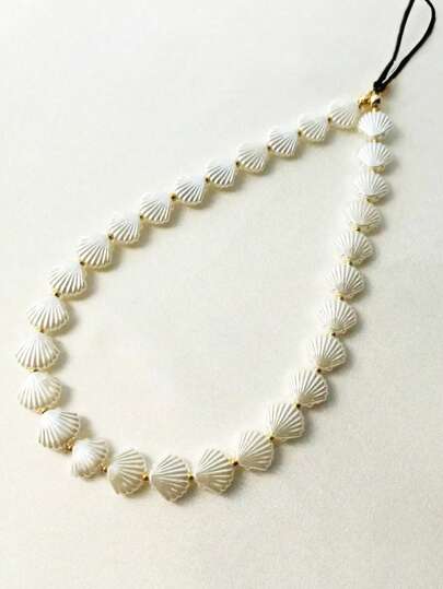 1pc Shell Accent Phone Lanyard, Suitable For Phone Decoration Gifts For Mother, Family, Friends, Birthday, Holiday Phone Charm, Phone Chain