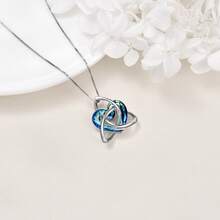 TOUPOP Quà tặng Ireland cho phụ nữ Dây chuyền Celtic Knot bằng bạc nguyên chất với mặt dây chuyền Trinity Knot pha lê Dây chuyền cho bé gái nhân dịp sinh nhật/tiệc/giáng sinh, bạc nguyên chất - Trái tim - Xem 6