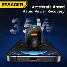 ESSAGER 85W 扩展车载充电器 30W USB 35W Type C 快速充电器 - 黑色 - 查看 5