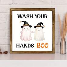 1 Piece 3D Double Wooden Coffee Sign, Fun Halloween Theme "Fresh Boo Coffee", With Ghost Accent, Classic Home Decoration Style, Holiday Kitchen Logo With Bracket Best Gifts Birthday Halloween Decor Fall Decor Room Decor Autumn Decor - Multicolor - View 9