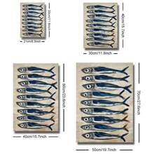 1pc Unframed Retro Sardine Food Kitchen Poster Vintage Still Life Fish Coastal Art Painting Canvas Print Modern Dining Room Restaurant Wall Picture For Dorm Apartment Living Room Home Decoration