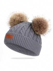 1 件男女通用编织针织帽，Y2K 风格滑雪帽，户外保暖冬帽，休闲日常穿着 - 兒童針織帽 - 查看 26