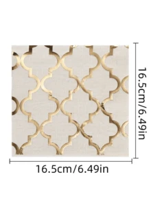 1 件装一次性纸巾现代几何图案餐巾纸适用于派对、圣诞节 - 彩色 - 查看 4