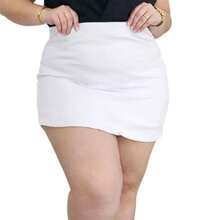 Shorts Skirt High Waist Short Social In Casual Tailoring Social Fabric Plus Size Women's Fashion - Sofia - 白色 - 查看 3
