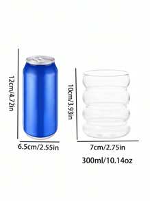 1pc/4pcs 300ml 10.14oz Ripple Glass, Glassware With Straw, Creative Glass, Vintage Drinking Glass, Ribbed Glassware, Wavy Clear Glass, Straw Glass, Drink Glass With Straw, Creative Glass, Cocktail Glass, Creative Martini Glass
