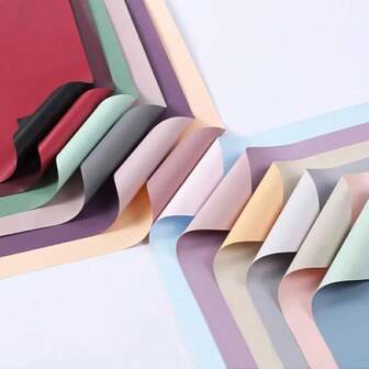 20 Sheets/Bag, Korean First Love Solid Color Paper Macaron Oya Paper Waterproof Thickened Bouquet Paper Flower Gift Packaging Materials, Wrapping Paper, Tissue Paper, Bouquet Supplies, Gift Wrapping Paper Flower Paper,Christmas
