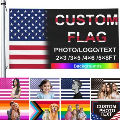 Bandeiras Personalizadas - Com Bandeiras Engraçadas Personalizadas, Personagens/Animais de Estimação Personalizados Recortados - Perfeito para Família, Solteiros, Fotos de Animais de Estimação, Tapeçaria Personalizada, Decoração de Casa, Decoração de Quarto, Bandeiras para Quarto, Tapeçarias