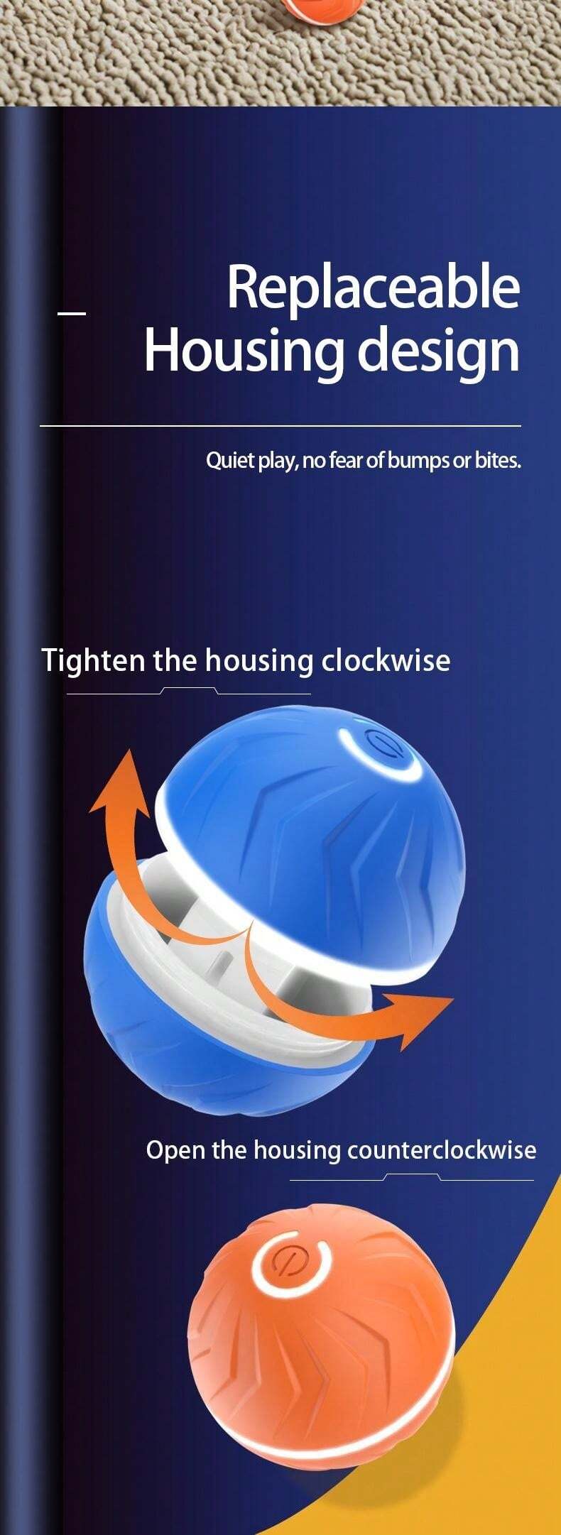 6.6cm/2.62inch Large Smart Pet Jumping Ball, Pet Smart Bouncing Ball