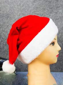 1 Mũ len mềm mại hình ông già Noel - Màu đỏ, Có thể giặt bằng máy, Hoàn hảo cho các bữa tiệc và đồ trang trí ngày lễ - Nhiều màu - Xem 4