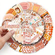 50 张耶稣信仰贴纸圣经经文信仰贴纸，经典耶稣贴纸耶稣励志贴纸适用于水瓶，基督教复活节礼物，基督教书籍，伊斯兰贴纸，耶稣散装