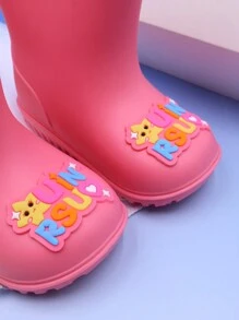 Cute Unicorn Cartoon Pink Children's Rain Boots, Lightweight, Comfortable, Soft, Non-Slip Outdoor Sports Rain Shoes For Girls, Suitable For Rainy Outings And School Activities