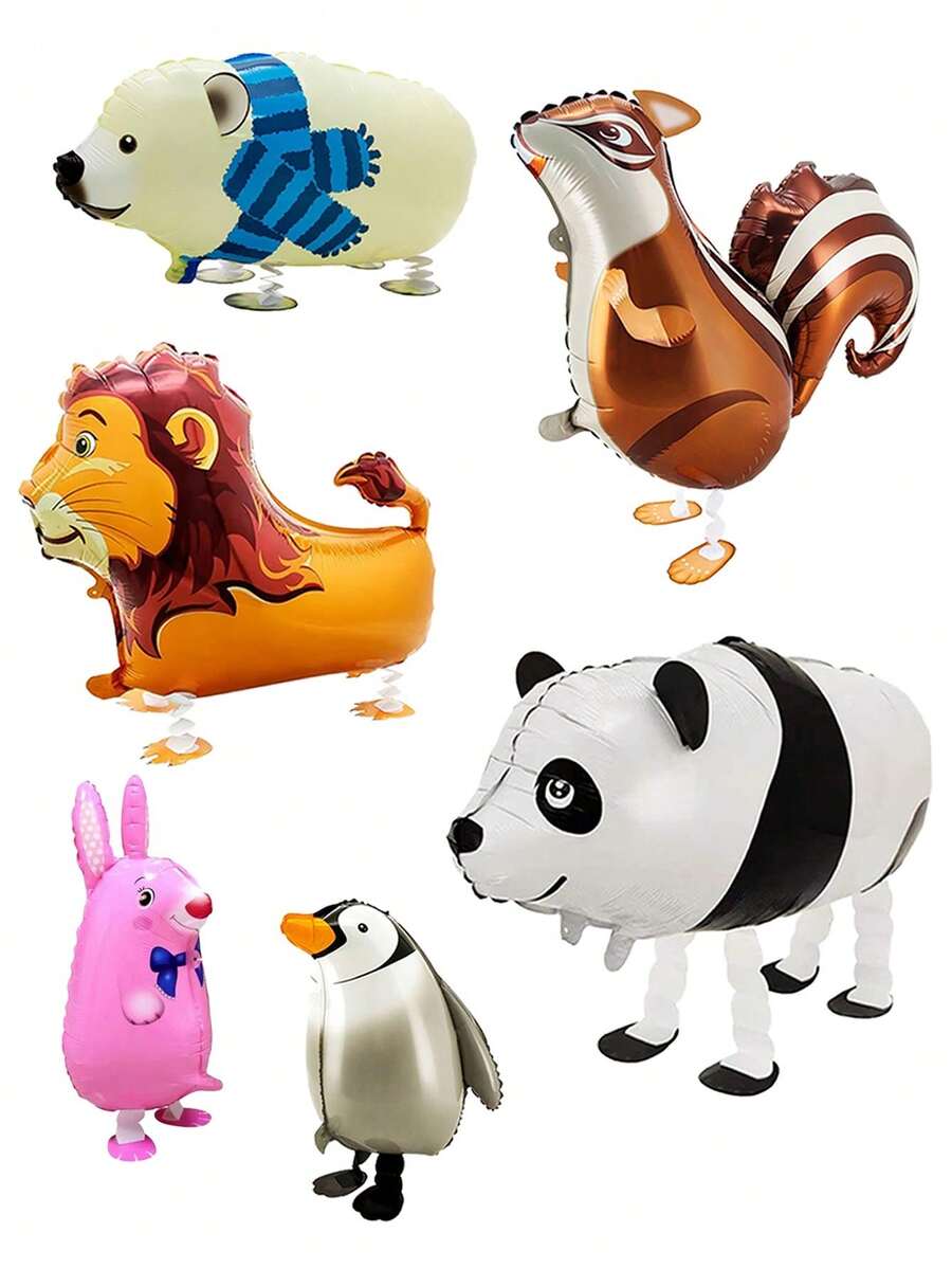Bộ 6 quả bóng bay hình động vật Kangaroo Panda Sư tử Chim cánh cụt Thỏ Bộ bóng bay lá kim chủ đề động vật Trang trí tiệc sinh nhật Bóng bay động vật đi bộ lớn dễ thương cho tiệc ủng hộ Động vật hoang dã đi bộ Vật dụng tiệc sinh nhật - Nhiều màu - Xem 1