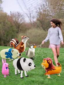 Bộ 6 quả bóng bay hình động vật Kangaroo Panda Sư tử Chim cánh cụt Thỏ Bộ bóng bay lá kim chủ đề động vật Trang trí tiệc sinh nhật Bóng bay động vật đi bộ lớn dễ thương cho tiệc ủng hộ Động vật hoang dã đi bộ Vật dụng tiệc sinh nhật - Nhiều màu - Xem 5